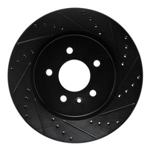 Buick Regal Sportback Brake Rotor (1) - Rear Right - R1 Concepts - Drilled & Slotted - Black - `16-`20